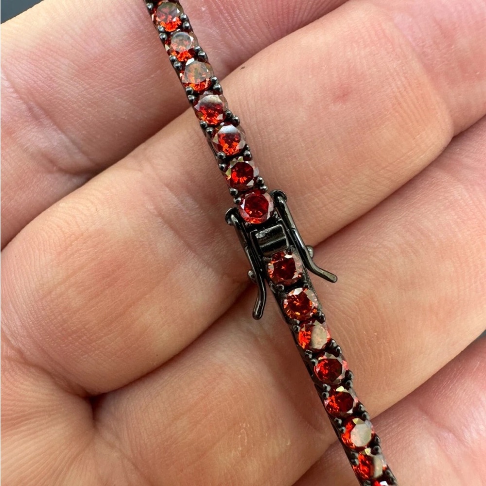 Elegant Red Gemstone Bracelet